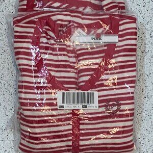 Victoria's Secret PINK Thermal One Piece Pajama PJ Long Jane NWT Sleep Medium